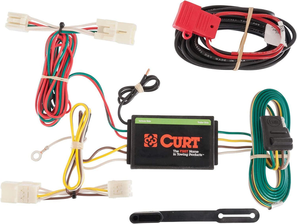 CURT 56165 Vehicle-Side Custom 4-Pin Trailer Wiring Harness, Fits Select Toyota RAV4 , Black