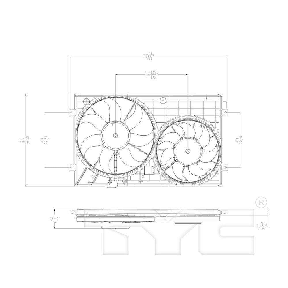 TYC 621490 Replacement Cooling Fan Assembly Compatible with Volkswagen Fits 2012 Volkswagen Golf