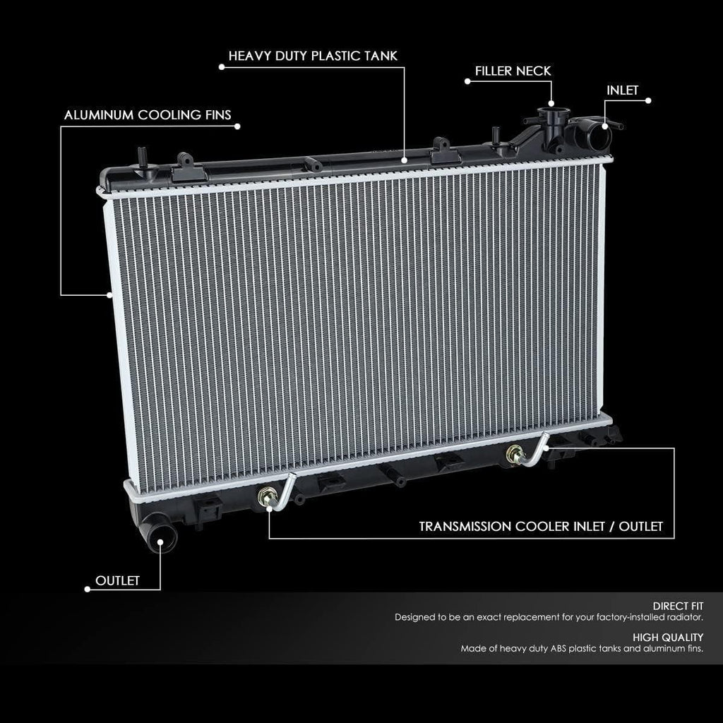 OEM-RA-13026 OE Style 1-Row Aluminum Cooling Radiator Compatible with 06-08 Subaru Forester 2.5L Turbo AT