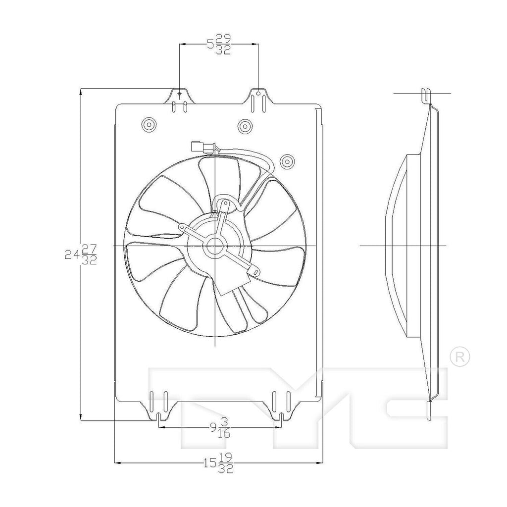 TYC A/C Condenser Fan Assembly for 06-08 Honda Ridgeline 611060
