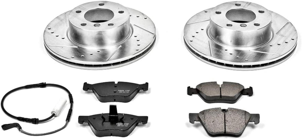 K4590 Front Z23 Carbon Fiber Brake Pads with Drilled & Slotted Brake Rotors Kit
