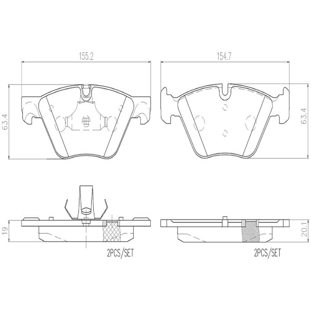 Brembo Front Disc Brake Pad Set for 528I, 528I Xdrive (P06060N)