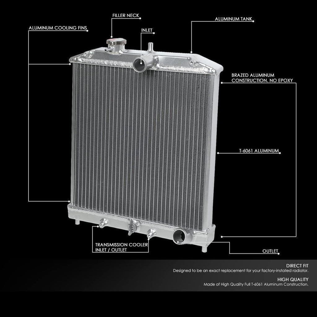 RA-HC92-32-1 1-Row Aluminum Core Radiator Compatible with 92-00 Honda Civic/Del Sol MT