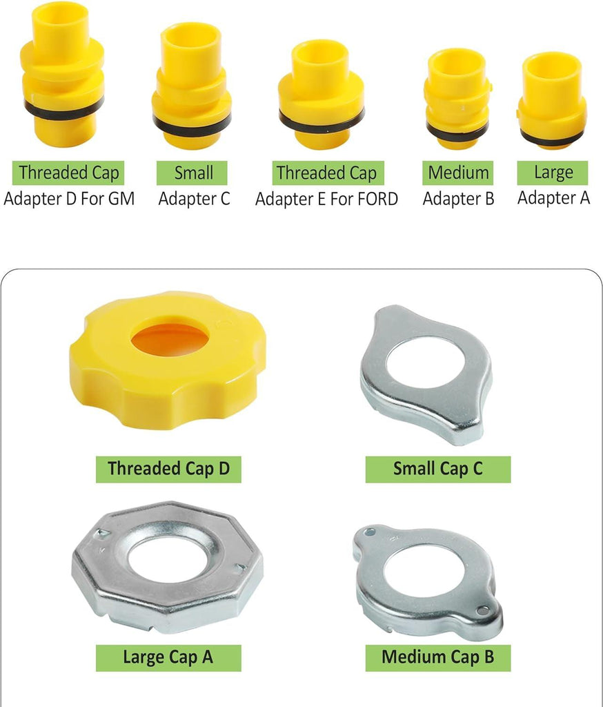 RACOONA Coolant Funnel Kit,Coolant Funnel Radiator Flush Kit,Car Accessories No Spill Coolant Bleeder Kit,Spill Free Radiator Bleeder Funnel Kit,Automotive Antifreeze Bleeder for Universal Vehicles