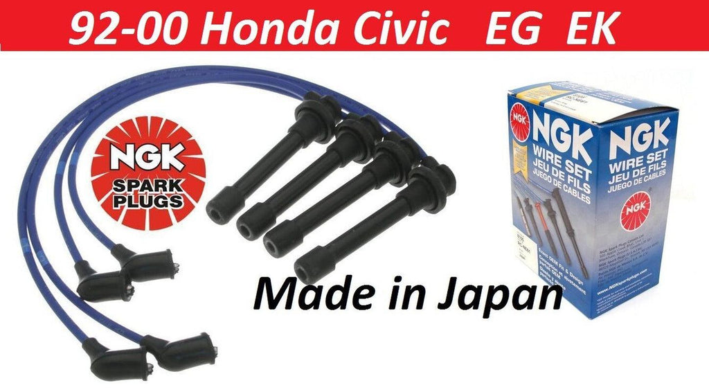 Honda Civic NGK Blue Wire Set "HE76" & 4Pc "ZFR6F11" V-Power Colder Spark Plugs