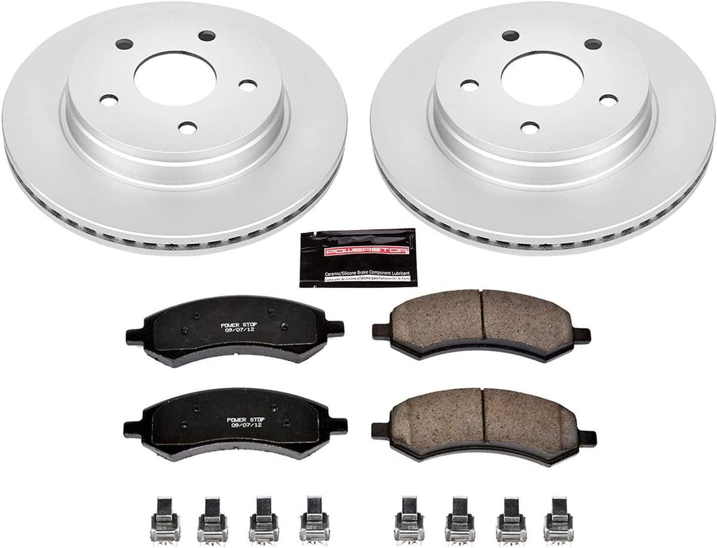 CRK2163 Coated Brake Rotor & Ceramic Brake Pads- Front