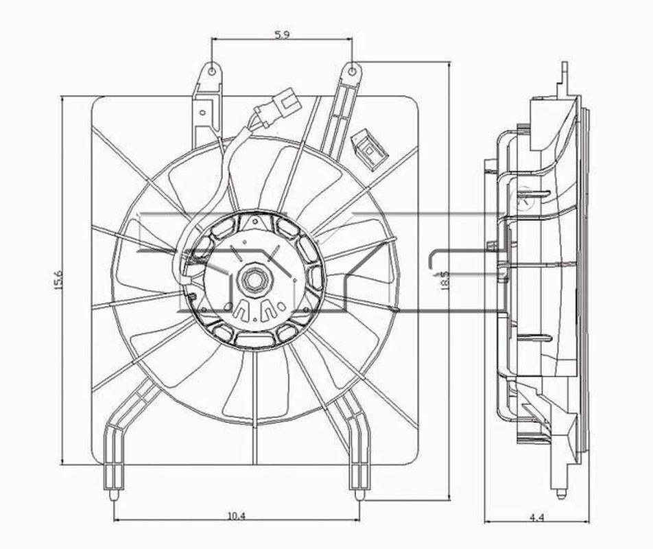 TYC A/C Condenser Fan Assembly for 04-08 Acura TSX 610940