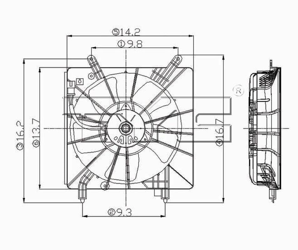 TYC Engine Cooling Fan Assembly for 02-06 Acura RSX 600600