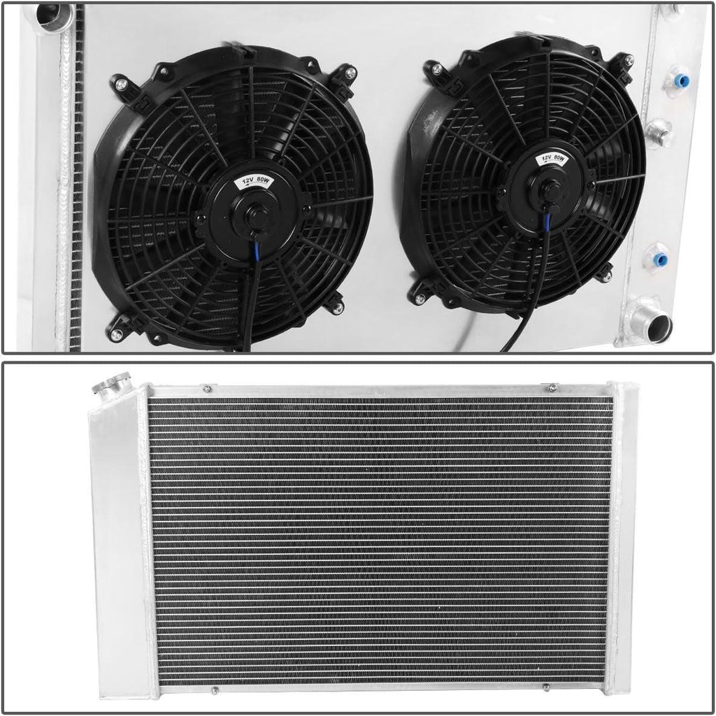 RA+FS-BUICK-81-3 3-Row Radiator W/Fan Shroud Compatible with 74-88 Camaro/Century/Cutlass