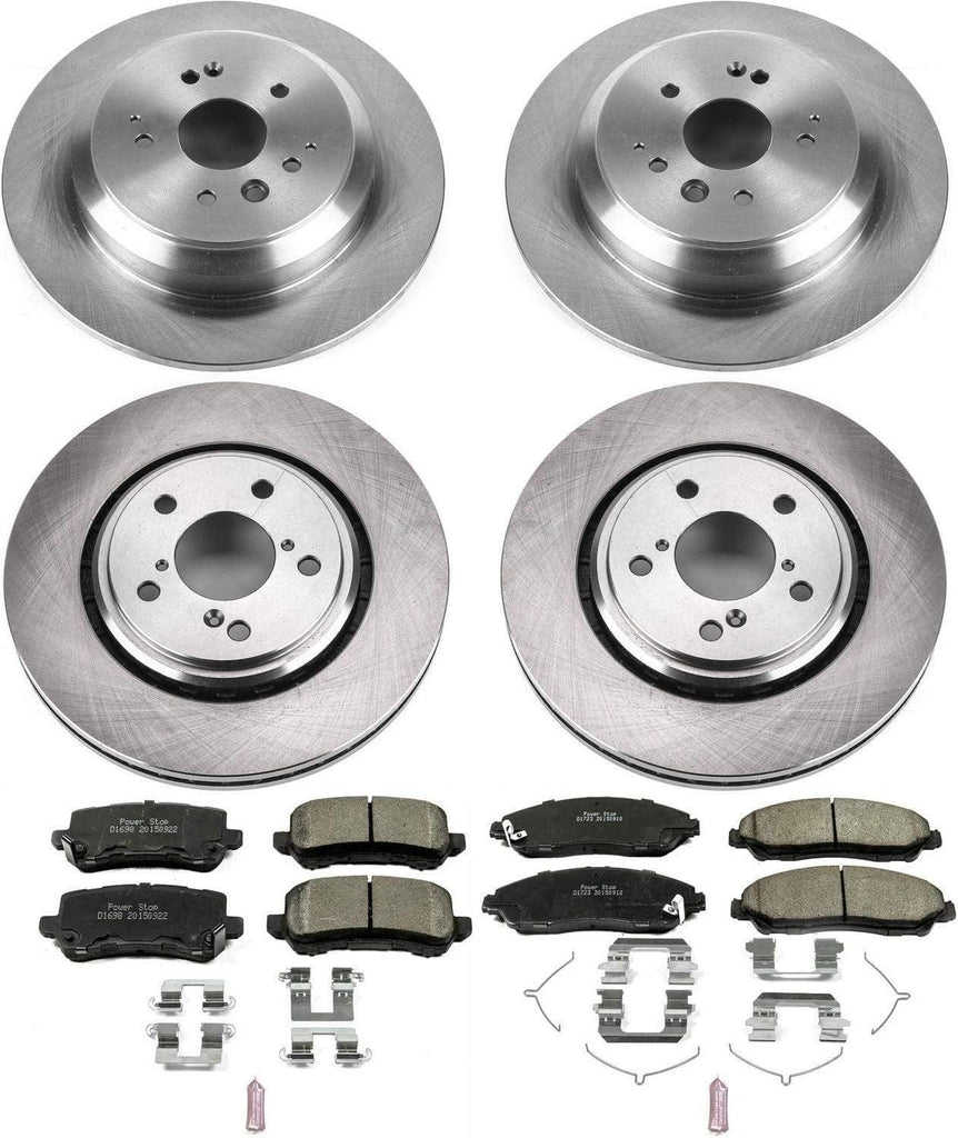 KOE7922 Autospecialty Front and Rear Replacement Brake Kit-Oe Brake Rotors & Ceramic Brake Pads