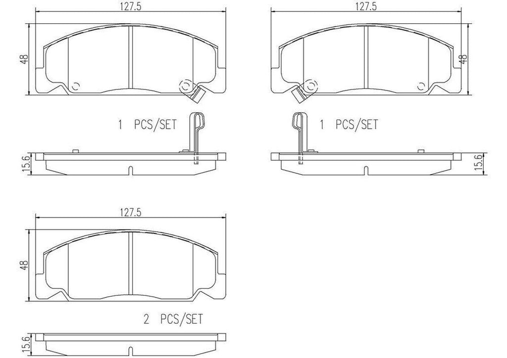 Brembo Front Disc Brake Pad Set for Civic, Civic Del Sol, CRX (P28055N)