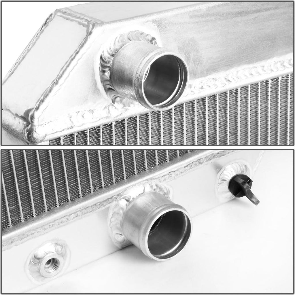 RA-GTO64-3 3-Row Full Aluminum Radiator 25.5" X 23.5" X 2.25" [Compatible with 65-67 Pontiac Lemans V8 / 65-67 GTO V8 / 65-67 Tempest V8]