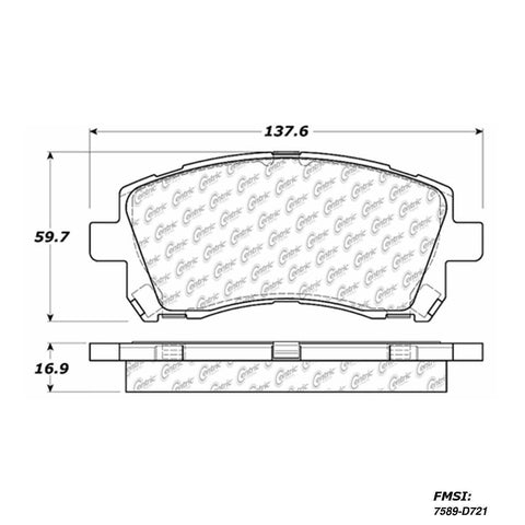 Centric Front Disc Brake Pad for Impreza, Forester, Legacy, Outback (102.07210)