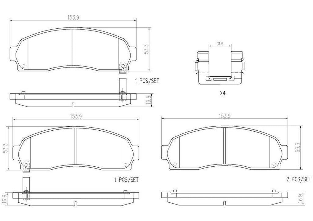Brembo Front Disc Brake Pad Set for Vue, Equinox, Torrent (P10042N)