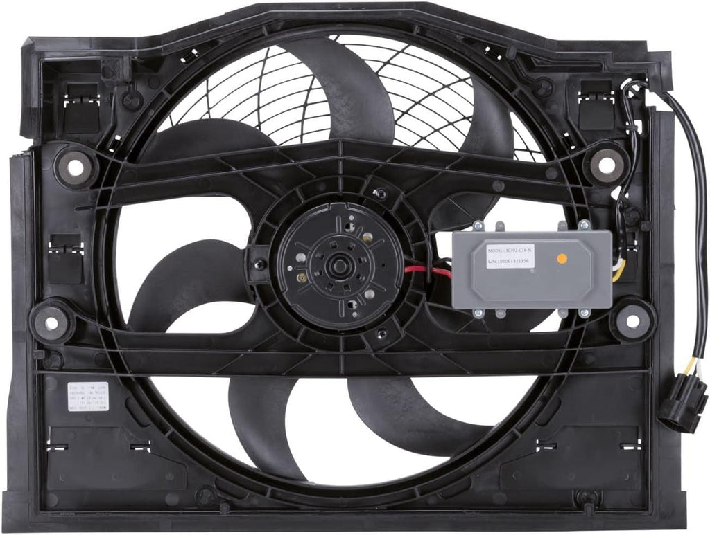 611190 BMW 3 Series Replacement Condenser Cooling Fan Assembly (E46 Models, Clutch Radiator Fans) , Black