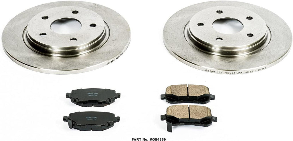 KOE4569 Autospecialty Rear Replacement Brake Kit-Oe Brake Rotors & Ceramic Brake Pads
