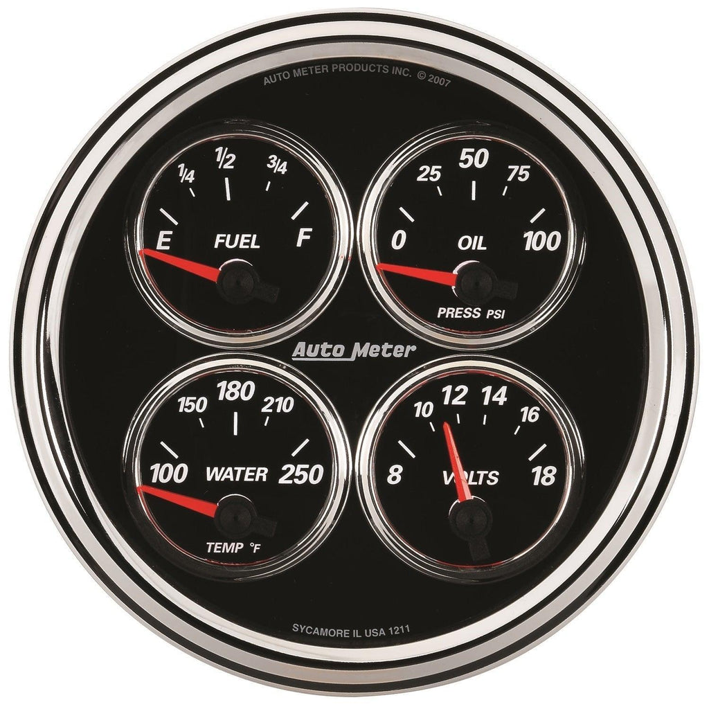 5 in. QUAD GAUGE 100 PSI/100-250 Fahrenheit/8-18V/240-33 O DESIGNER BLACK II