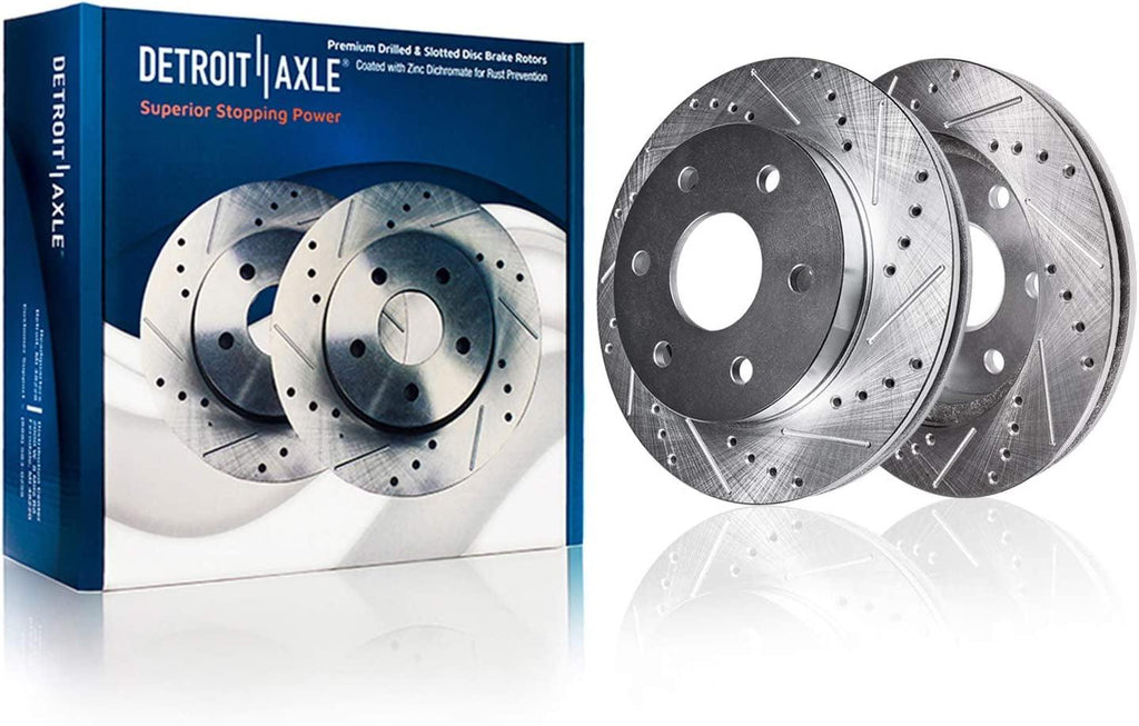 Detroit Axle - Brake Kit for Silverado Sierra Suburban Yukon XL Avalanche 1500 Tahoe Escalade ESV EXT Replacement Front Rear Brakes Rotor Ceramic Brake Pads : 12 Inch Front and 12.99 Inch Rear Rotors