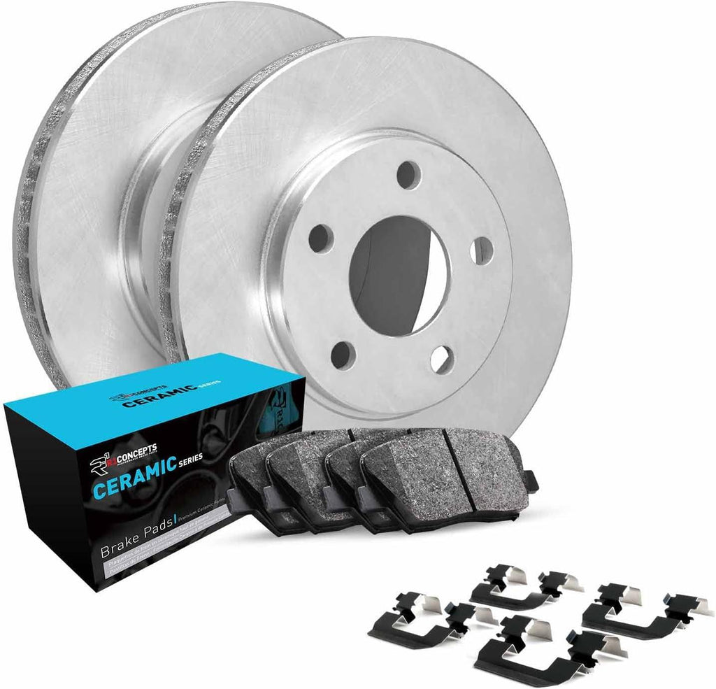 R1 Concepts Front Brakes and Rotors Kit |Front Brake Pads| Brake Rotors and Pads| Ceramic Brake Pads and Rotors |Hardware Kit|Fits 2008-2019 Pontiac Vibe; Scion Xd; Toyota Corolla, Matrix