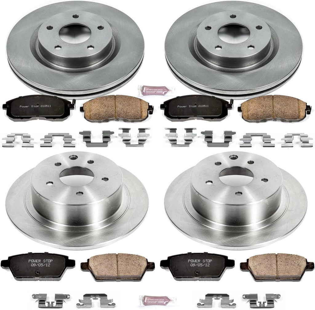 KOE242 Autospecialty Front and Rear Replacement Brake Kit-Oe Brake Rotors & Ceramic Brake Pads