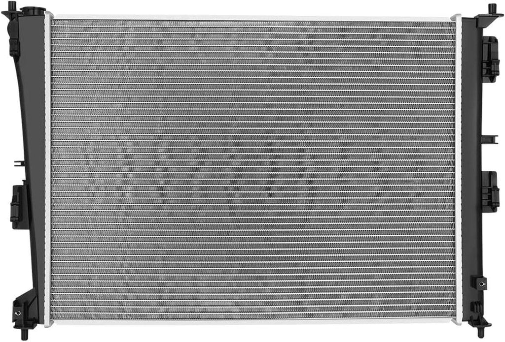 OEM-RA-13531 OE Style 1-Row Aluminum Core Radiator Compatible with 11-15 Sonata Optima,25" W X 19-3/8" H X 5/8" D,1-3/8" Inlet / 1-3/8" Outlet