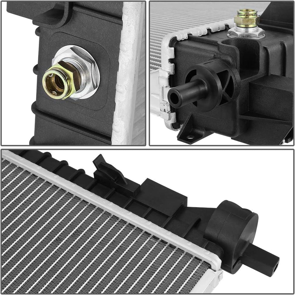 OEM-RA-13242 OE Style 1-Row Aluminum Core Radiator Compatible with 10-11 Cadillac SRX 2.8L,24-7/16" W X 21-3/4" H X 1-1/16" D,1-3/8" Inlet / 1-3/8" Outlet