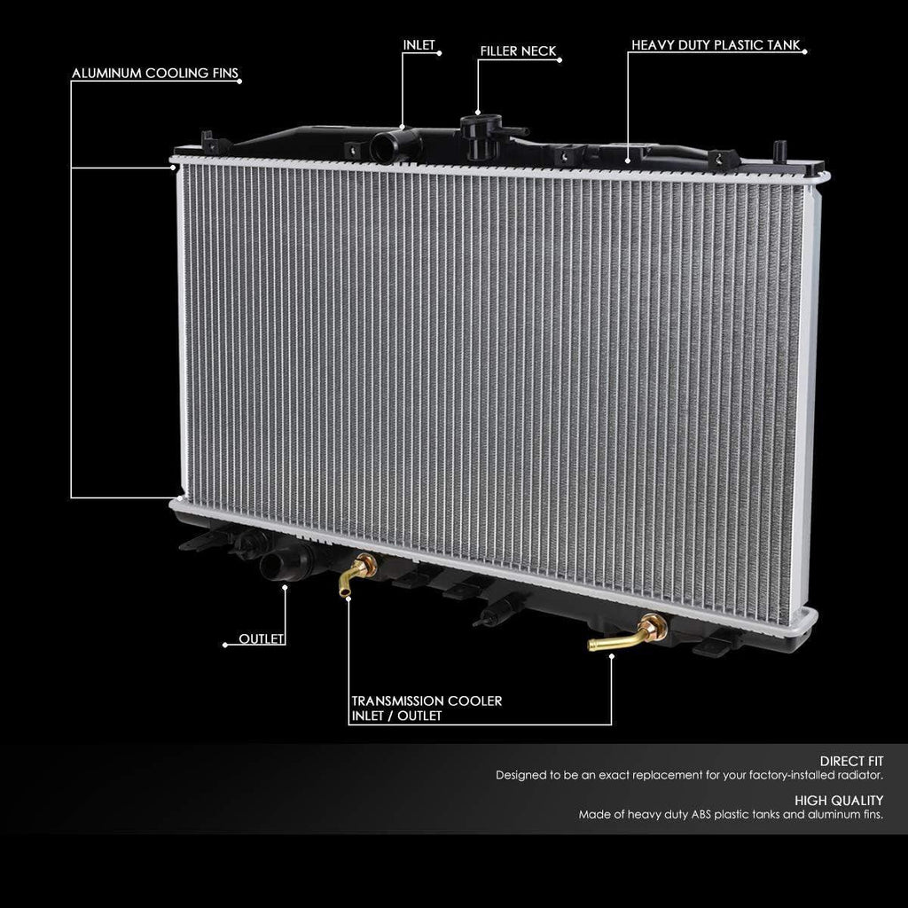 OEM-RA-2680 OE Style Aluminum Core Radiator Compatible with 04-05 Acura TSX AT, 28-1/4" W X 15-3/4" H X 5/8" D, 1-1/4" Inlet / 1-1/4" Outlet