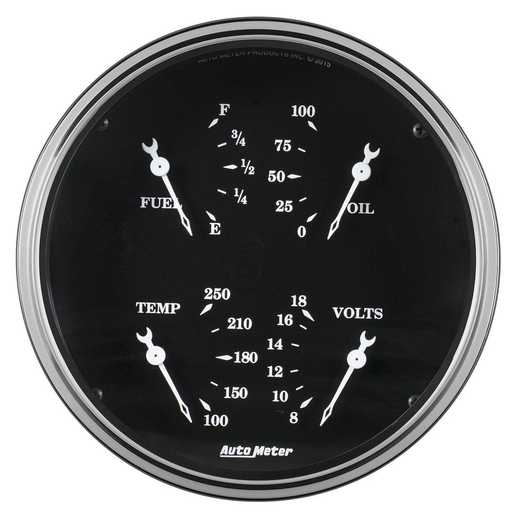 5 in. QUAD GAUGE 0-90 O OLD TYME BLACK