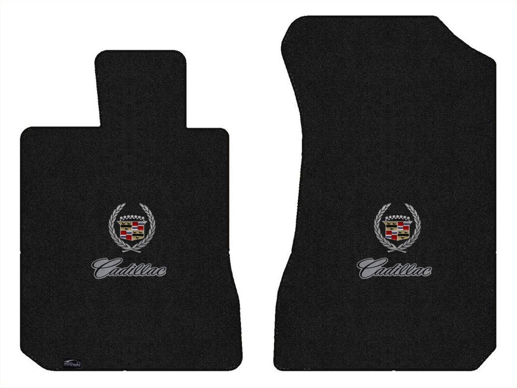 Lloyd Ultimat Front Mats for '71-73 Calais W/Cadillac Crest 2 Silver/Black on Gr