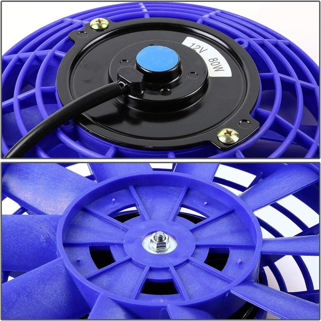 RAF-9-BL+FMK-X2 2Pcs 9" Inch Electric Radiator Cooling Fan Kit (Blue)