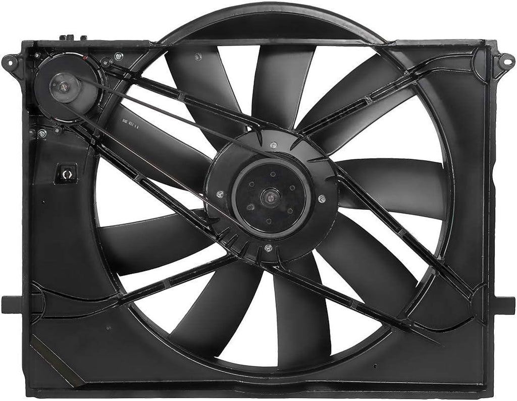 OEM-RF-0297 Factory Style Radiator Cooling Fan Assembly Direct Replacement [Compatible with 00-02 Mercedes-Benz S430 / 00-02 S500 / 00-01 Cl500 / 01 Cl55 AMG] Black