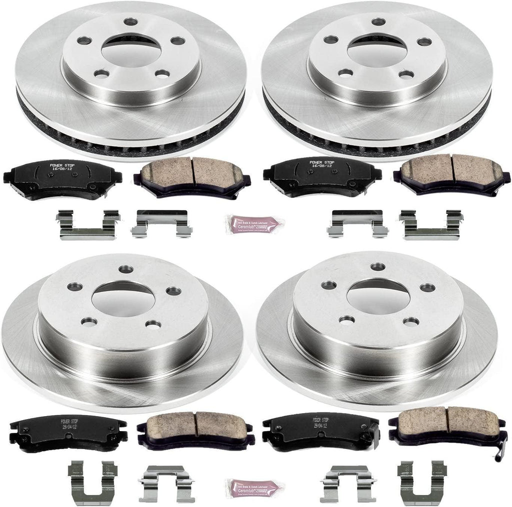 KOE2554 Autospecialty Front and Rear Replacement Brake Kit-Oe Brake Rotors & Ceramic Brake Pads