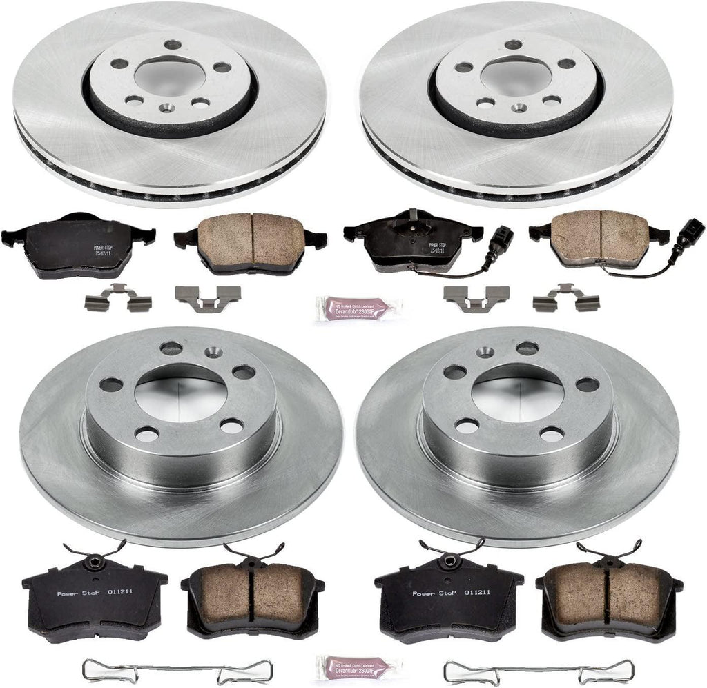 KOE899 Autospecialty Front and Rear Replacement Brake Kit-Oe Brake Rotors & Ceramic Brake Pads