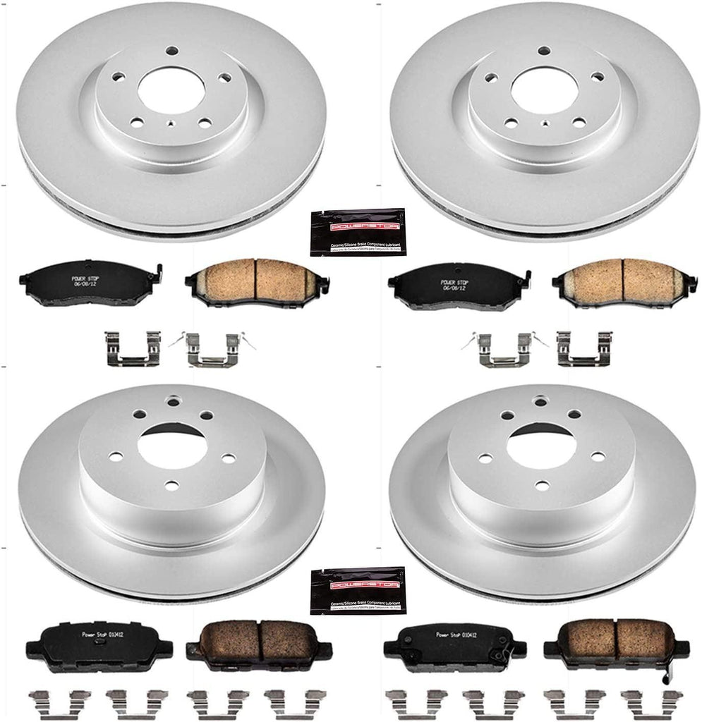 CRK114 Coated Brake Rotor & Ceramic Brake Pads- Front & Rear