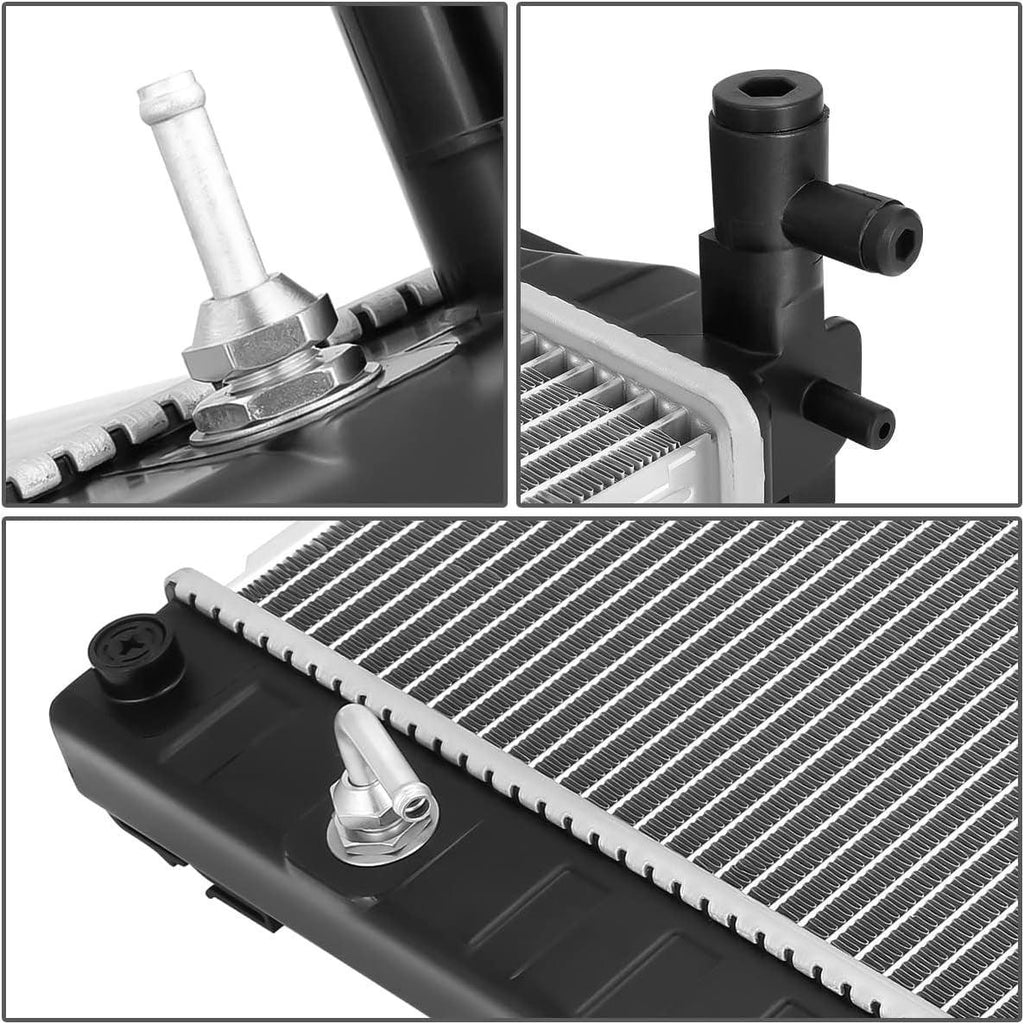 OEM-RA-13266 1-Row Aluminum Core Radiator Compatible with 11-13 M37 M56 5.6L V8,25" W X 17-7/8" H X 1" D,1-3/8" Inlet / 1-3/8" Outlet