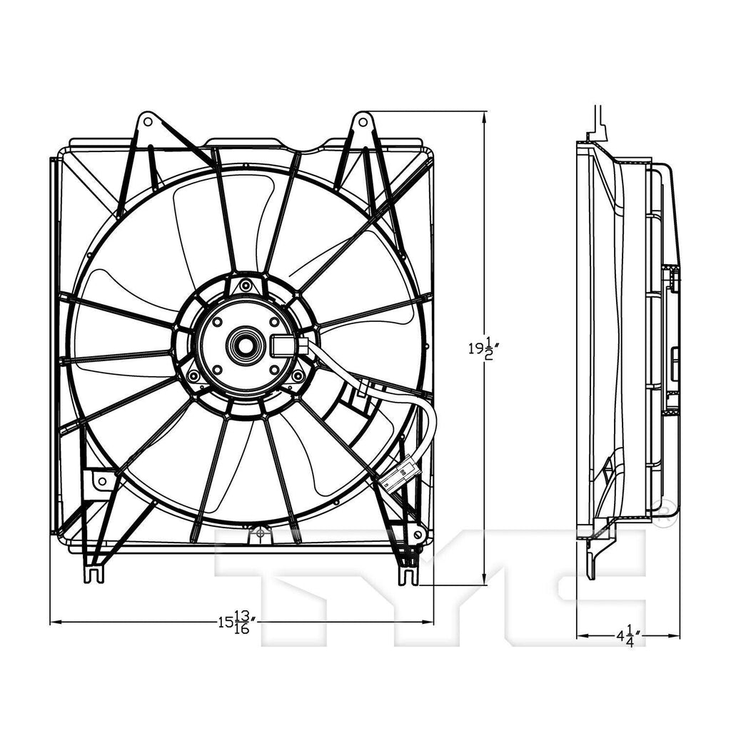 TYC Engine Cooling Fan Assembly for 10-12 Acura RDX 601510