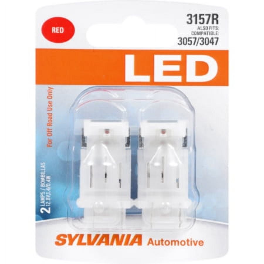 2-PK SYLVANIA 3157 Red LED Automotive Bulb 3157RSL.BP2