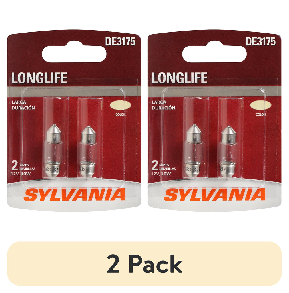 (2 pack) Sylvania DE3175 Long Life Mini Bulb, 2 Pack, Compatible with Multiple Cars