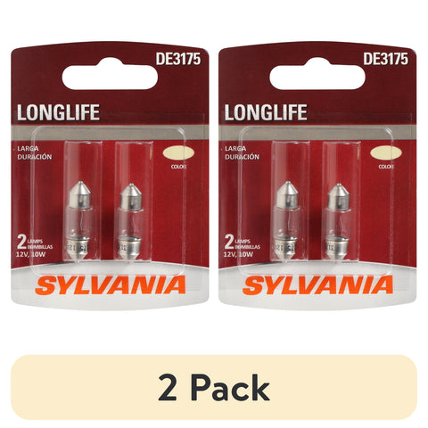 (2 pack) Sylvania DE3175 Long Life Mini Bulb, 2 Pack, Compatible with Multiple Cars