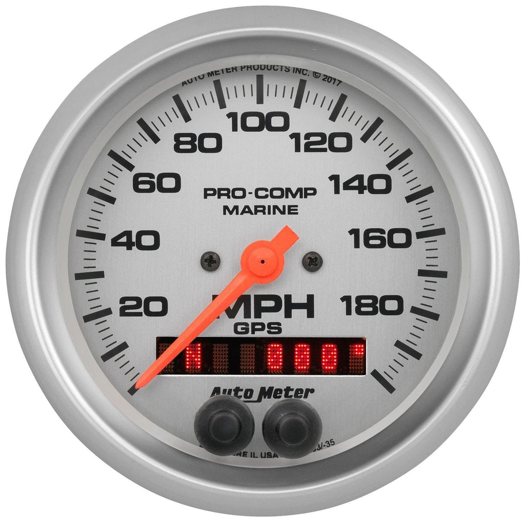 3-3/8 in. GPS SPEEDOMETER 0-200 MPH MARINE SILVER ULTRA-LITE