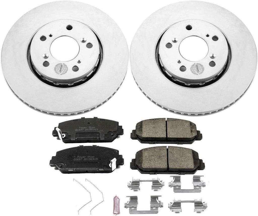 CRK6955 Coated Brake Rotor and Ceramic Brake Pads- Front