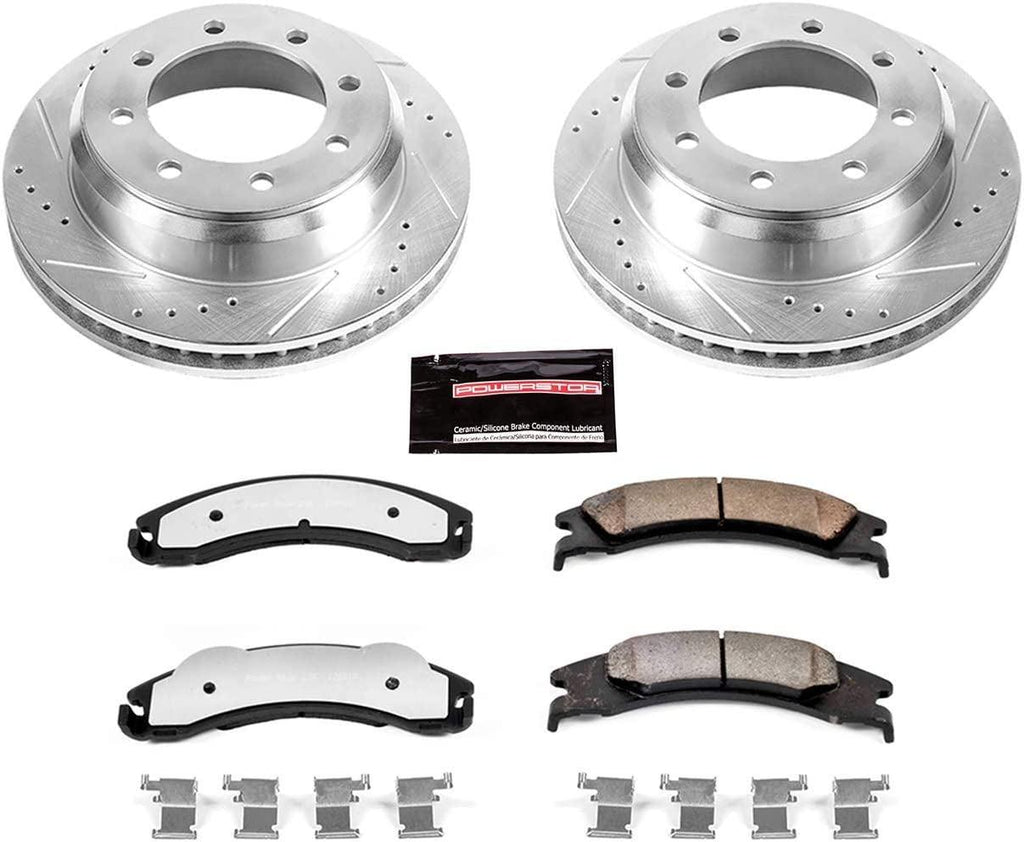 K4718-36 Rear Z36 Truck & Tow Brake Kit, Carbon Fiber Ceramic Brake Pads and Drilled/Slotted Brake Rotors