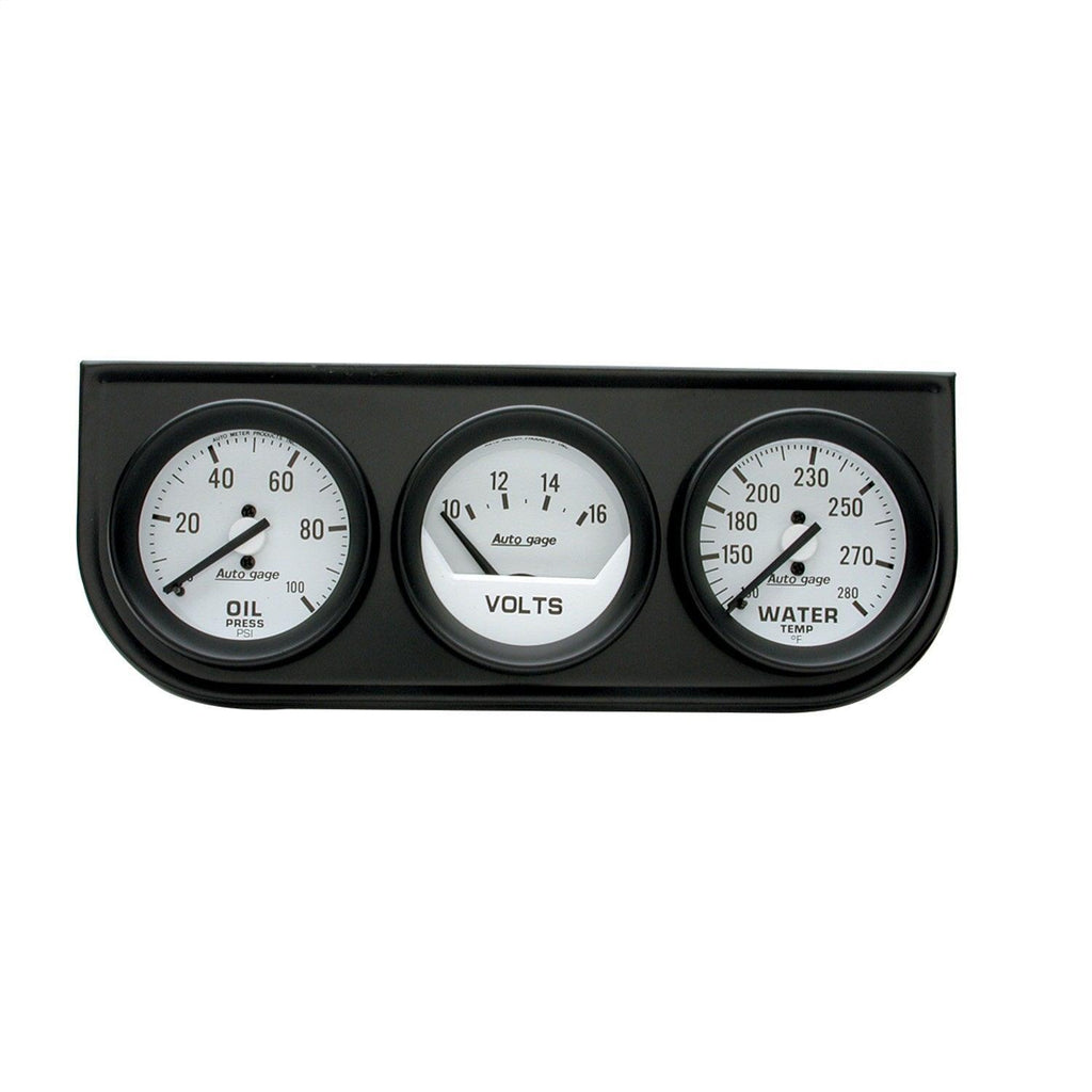 GAUGE CONSOLE OILP/WTMP/VOLT 2-1/16 in.  100 PSI/280 Fahrenheit/16V WHT DIAL BLK BZL AG