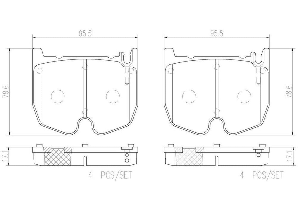Brembo Front Disc Brake Pad Set for Mercedes-Benz (P50062N)