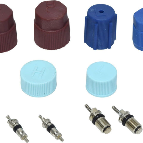 A/C System Valve Core and Cap Kit Compatible with Toyota Corolla 1.8L L4 1995 1996 1997 1998 1999 2000 2001 2002 2003 2004 2005 PC-1031365