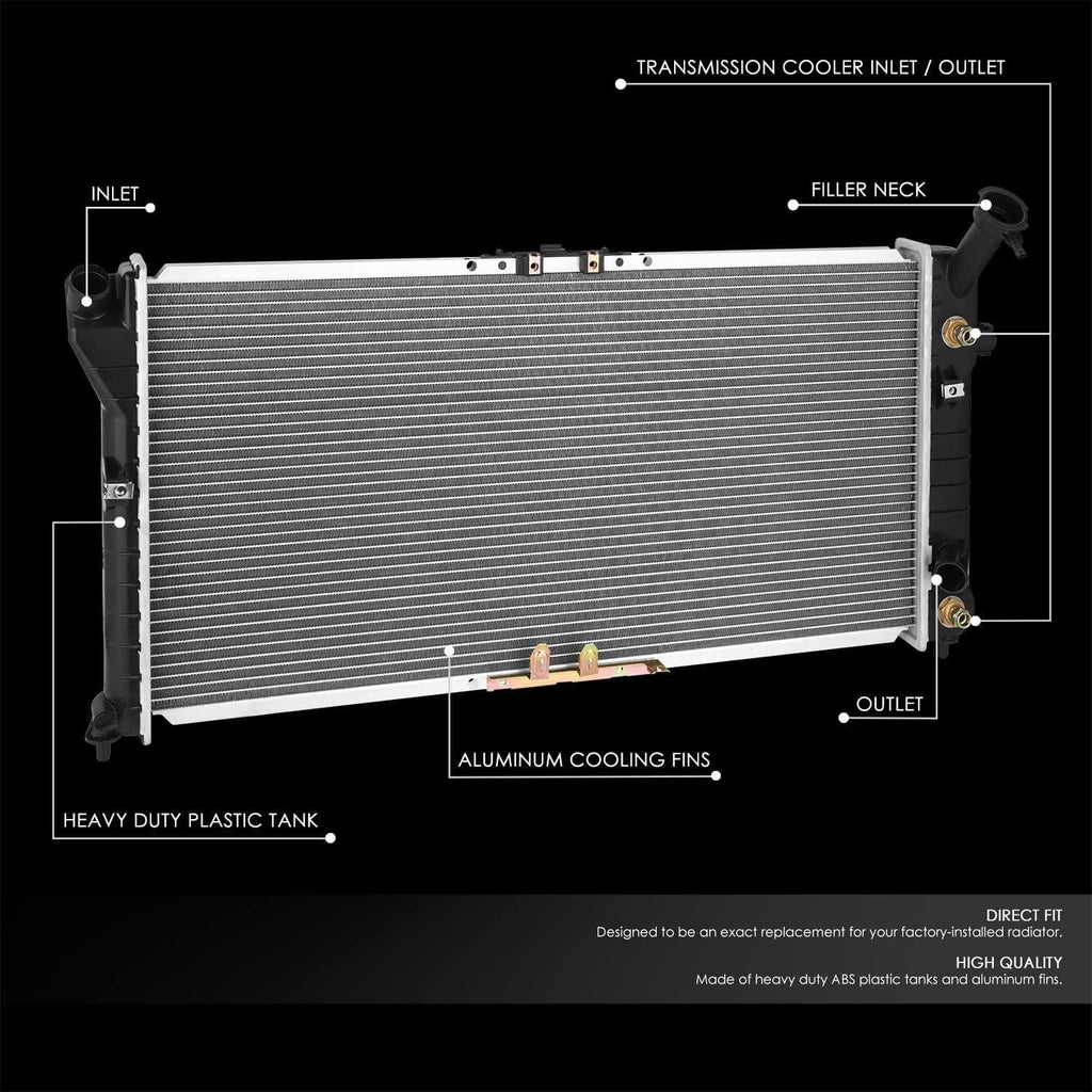 OEM-RA-1519 OE Style 1-Row Aluminum Cooling Radiator Compatible with 94-01 Chevy Lumina / 98-99 Monte Carlo 3.1L 3.4L 3.8L AT