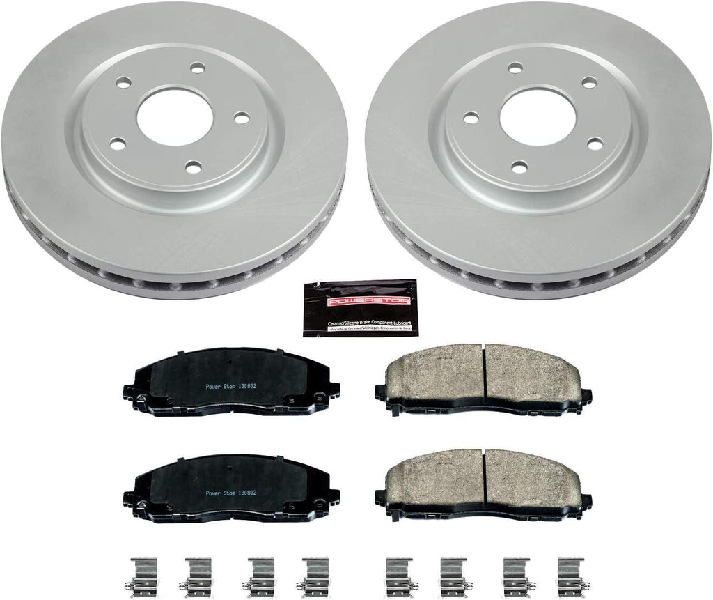 CRK5959 Coated Brake Rotor & Ceramic Brake Pads- Front