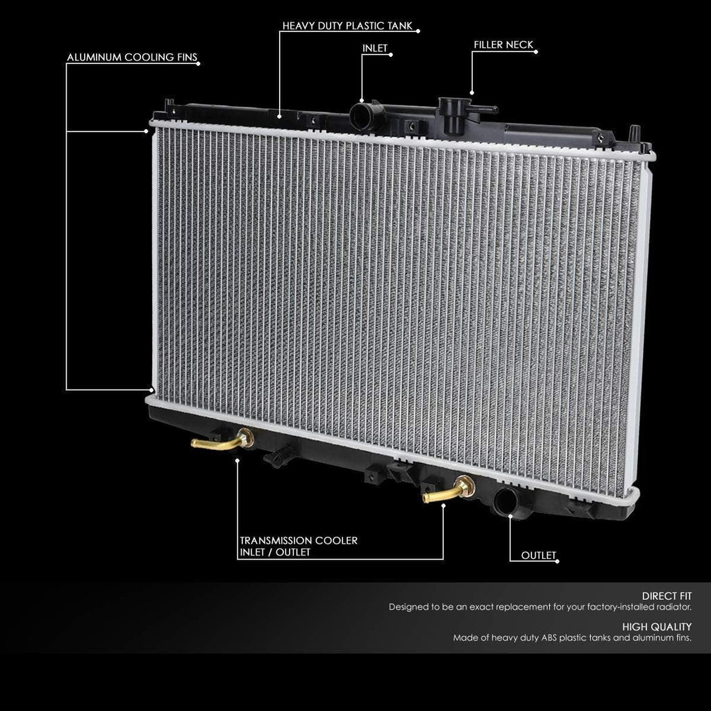 OEM-RA-2148 1-Row Aluminum Core Radiator Compatible with 98-02 Accord 2.3L AT, 26-11/16" W X 14-3/4" H X 5/8" D, 1-1/4" Inlet / 1-1/4" Outlet