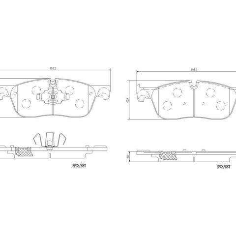 Brembo Front Disc Brake Pad Set for F-Pace, XE, XF, Range Rover Velar (P36035N)