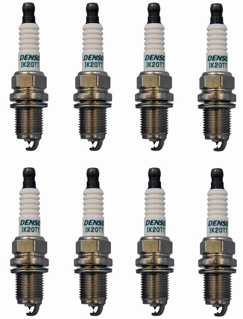 Set of 8 Spark Plugs Genuine DENSO Iridium Twin Tip 4702 IK20TT V8 Pre-Set Gap